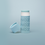 Load image into Gallery viewer, Nöz sunscreen tube with the lid off in shade blue.
